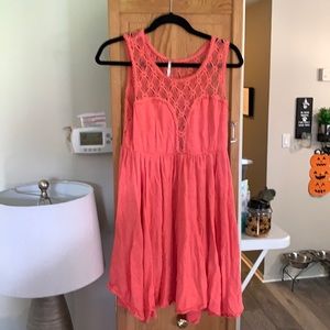 Pink summer lace top dress